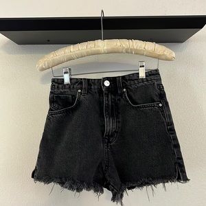 Zara Black distressed denim shorts Size 32